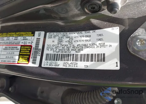 2014 Toyota Tundra 1794 5.7L V8 из США, поврежденный, VIN 5TFAW5F18EX401312